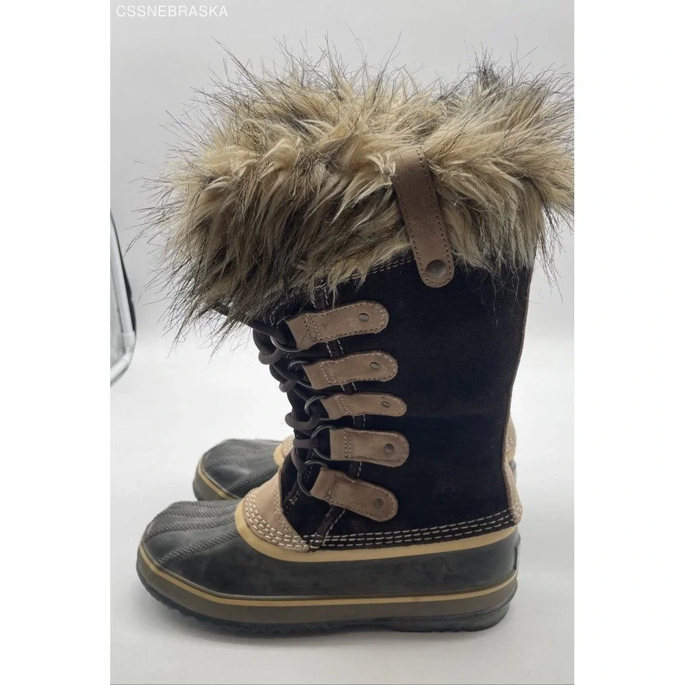 Sorel Brown Women's Joan Of Arctic Winter Boots NL1540 248 Fur Lined Hawk Size 7